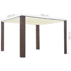 VidaXL Pavillon Mit Dach Poly Rattan 300x300x200 Cm Braun Und Creme -Angebote Moos Traum Store c968c1ee0924c259ce466e787617b172