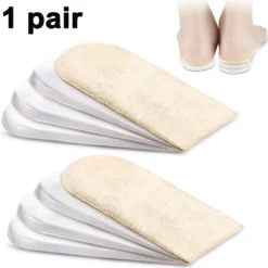 Gel-Fersenstützen Bei Plantarfasziitis, 4-lagige Ferseneinsätze, Fersenkissen, Fersenkissen, Verstellbare Fersenerhöhung Für Beinlängendifferenzen - 1 Paar