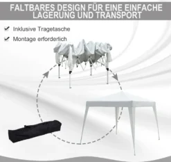 Outsunny Faltpavillon Pavillon Faltzelt Partyzelt Inkl. Tragetasche 3x3m Stahl (Weiß) 11 Outsunny Faltpavillon Pavillon Faltzelt Partyzelt Inkl. Tragetasche 3x3m Stahl (Weiß) -Angebote Moos Traum Store cbe978bc9efba2ff7bbc613138511c38