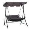 Outsunny Schwingliege Hollywoodschaukel Gartenliege Mit Dach Für 2 Personen Stahl Grau L160 X B117 X H173cm