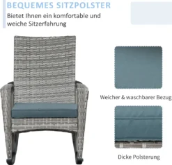 Outsunny Schaukelstuhl Schwingsessel Gartenstuhl Mit Kissen, Polyrattan+Metall, Grau, 66 X 88 X 98 Cm 13 Outsunny Schaukelstuhl Schwingsessel Gartenstuhl Mit Kissen, Polyrattan+Metall, Grau, 66 X 88 X 98 Cm -Angebote Moos Traum Store cc72aad0a729420904f254956f0673f1