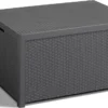 Allibert Arica Storebox Tisch Mit Kissenboxfunktion In Rattanoptik, Anthrazit
