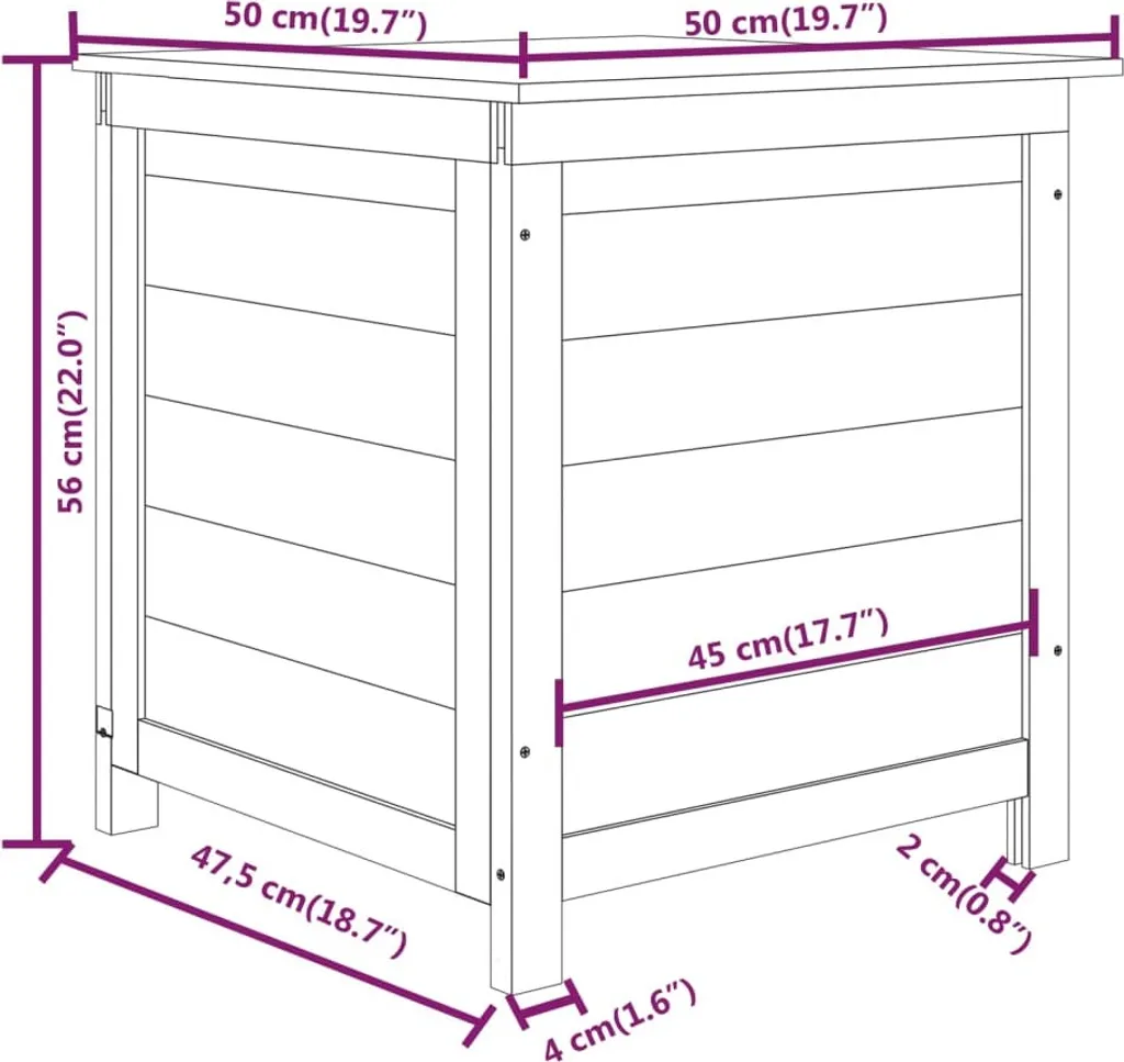 VidaXL Outdoor-Kissenbox Anthrazit 50x50x56 Cm Massivholz Tanne 7 VidaXL Outdoor-Kissenbox Anthrazit 50x50x56 Cm Massivholz Tanne – Bild 7