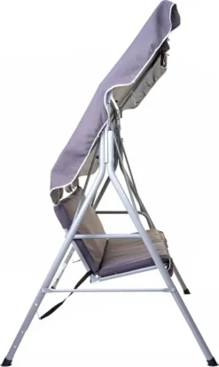 Hollywoodschaukel HWC-D61, Gartenschaukel Hängeschaukel Bank, 3-Sitzer UV 50+ Verstellbares Dach 197x185cm Dunkelgrau -Angebote Moos Traum Store cd7610529a2644ec7d6efc32ee059f17