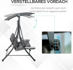 Outsunny Hollywoodschaukel 3-Sitzer Gartenschaukel Schaukelbank Mit Verstellbarem Sonnendach Teetisch Stahl Polyester Grau+Schwarz 278 X 125 X 177 Cm 13 Outsunny Hollywoodschaukel 3-Sitzer Gartenschaukel Schaukelbank Mit Verstellbarem Sonnendach Teetisch Stahl Polyester Grau+Schwarz 278 X 125 X 177 Cm -Angebote Moos Traum Store ce7c5ba2a1c5f9dc451ccc9b20b998d9
