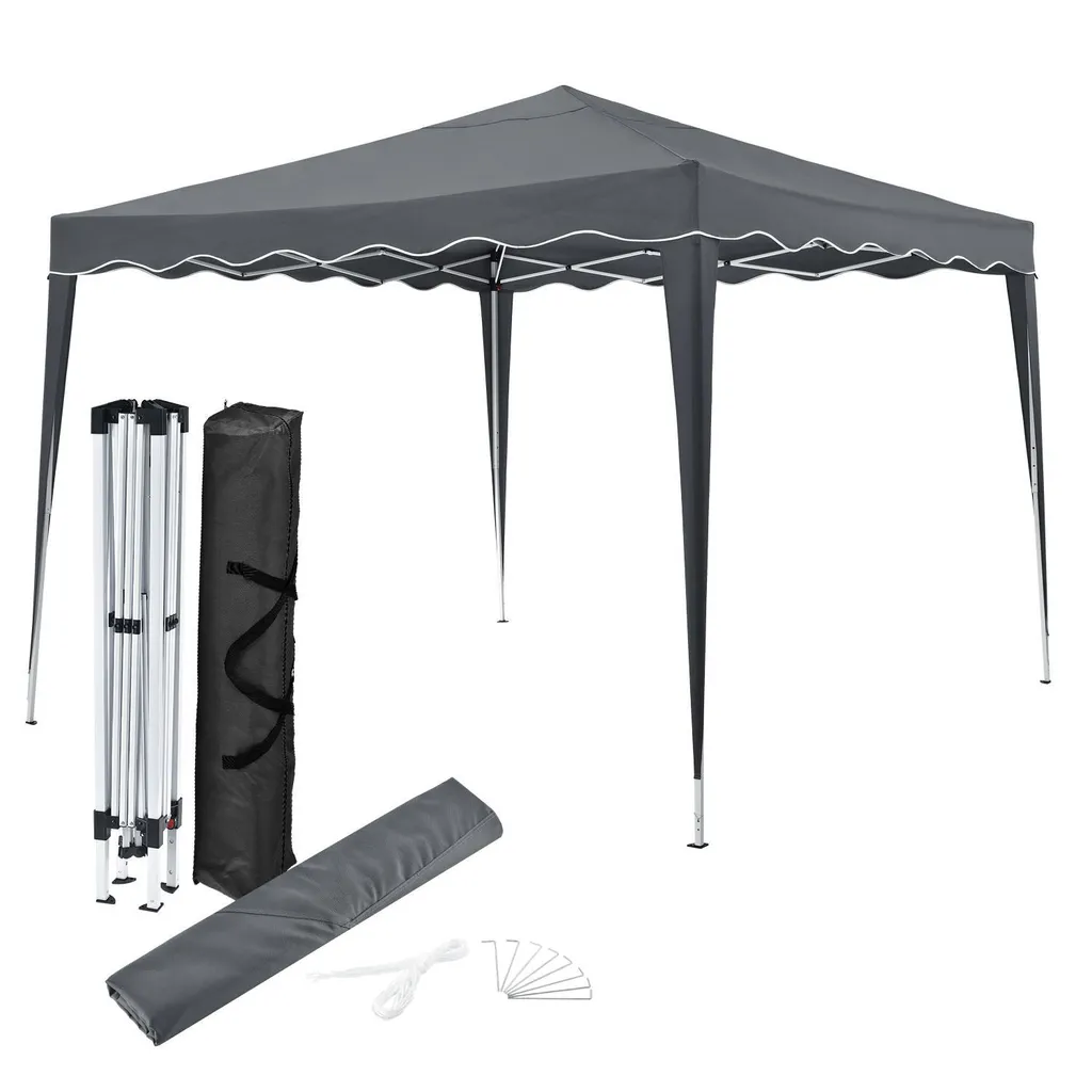 Juskys Faltpavillon Vivara 3x3 M – Pop-up Pavillon Höhenverstellbar, UV50+ & Wasserabweisend – Gartenzelt Mit Tasche – Partyzelt Für Garten Grau 1 Juskys Faltpavillon Vivara 3x3 M – Pop-up Pavillon Höhenverstellbar, UV50+ & Wasserabweisend – Gartenzelt Mit Tasche – Partyzelt Für Garten Grau