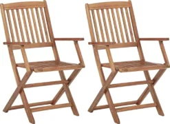 VidaXL Klappbare Gartenstühle 2 Stk. Massivholz Akazie