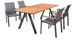 Tischgruppe DAVINA Set 01, 5-tlg. | 1 × Tisch 305399 | 4 × Stapelstuhl 305398