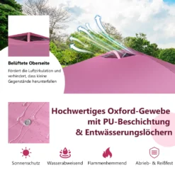 COSTWAY 3x3m Pop Up Pavillon Mit Seitenwand, Faltbarer Gartenpavillon Mit Hängenden Querstangen, Bannerstreifen & Rolltasche, UV-Schutz 50+, Tragbarer Faltpavillon Für Markt, Terrasse, Camping (Rosa) -Angebote Moos Traum Store cf9a3ffec0d6c37dbe8f6e486a339158