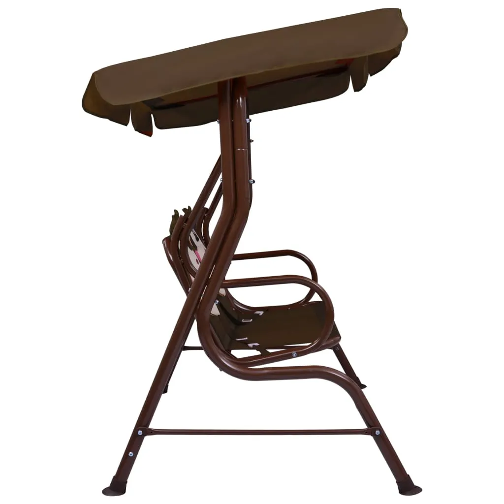 VidaXL Kinder-Hollywoodschaukel Braun 115×75×110 Cm Stoff 3 VidaXL Kinder-Hollywoodschaukel Braun 115×75×110 Cm Stoff – Bild 3
