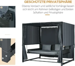 Outsunny Hollywoodschaukel Mit Pergola, Gartenschaukel Inkl. Kissen, Wetterbeständiges Schaukelbett, Für Garten, Balkon, 235 X 180 X 210 Cm, Dunkelgrau -Angebote Moos Traum Store d0611ff0173f71cae8f9aebd5b866660