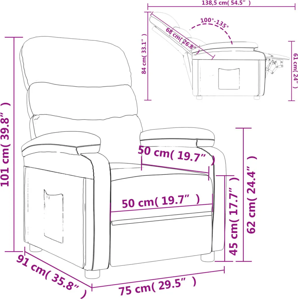 VidaXL Relaxsessel Dunkelgrau Stoff 8 VidaXL Relaxsessel Dunkelgrau Stoff – Bild 8
