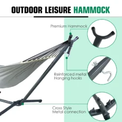 Hängematte Mit Gestell Hängemattengestell Höhen Verstellbar Mit Tragetasche, Color:Grau -Angebote Moos Traum Store d359c2505d939bf5e6a6539c4129ec1c