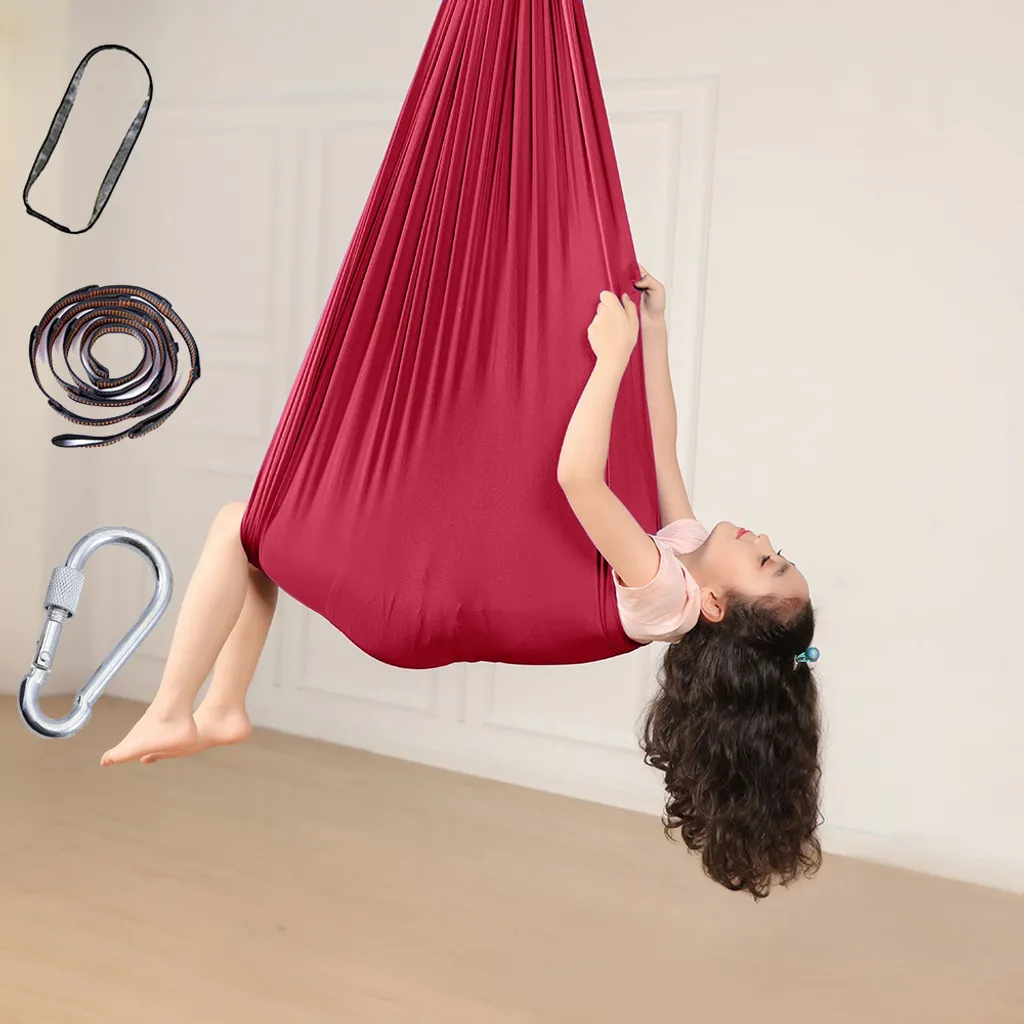 Topchances Kinder Hängematte, Indoor Therapie Schaukel Für Kinder 200 Kg Kapazität Therapeutische Schaukel Ideal Für Kinder Oder Erwachsene Autismus Therapie Revna,Rot,280*100cm 9 Topchances Kinder Hängematte, Indoor Therapie Schaukel Für Kinder 200 Kg Kapazität Therapeutische Schaukel Ideal Für Kinder Oder Erwachsene Autismus Therapie Revna,Rot,280*100cm – Bild 9