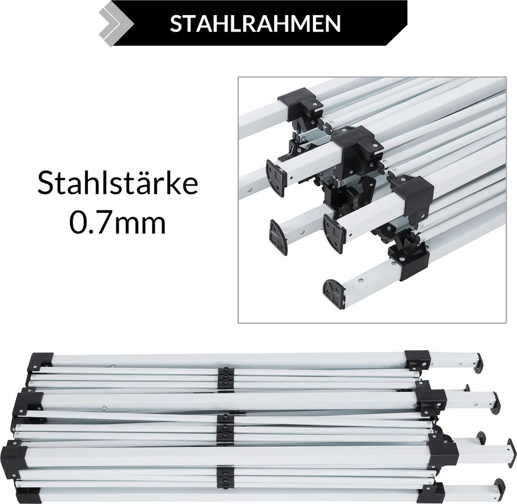 Pavillon 3x6m Faltpavillon Capri Pop-Up Partyzelt Gartenzelt Deuba Gartenlaube, Farbe:anthrazit 6 Pavillon 3x6m Faltpavillon Capri Pop-Up Partyzelt Gartenzelt Deuba Gartenlaube, Farbe:anthrazit – Bild 6