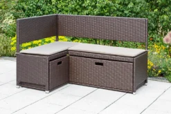 Merxx Unterschiebbox Klein Für Eckbank Set - Stahlgestell Mit Kunststoffgeflecht Braun - 28824-210