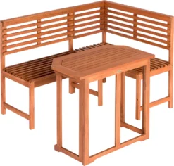 Merxx Eckbank Mit Klappentisch - Eukalyptusholz