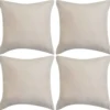 VidaXL Kissenbezüge 4 Stk. 40x40 Cm Polyester Kunstleder Beige