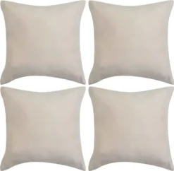VidaXL Kissenbezüge 4 Stk. 40x40 Cm Polyester Kunstleder Beige