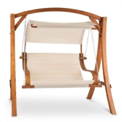 Maui Hollywoodschaukel 110 Cm 2-Sitzer Sonnensegel Polyester Lärche