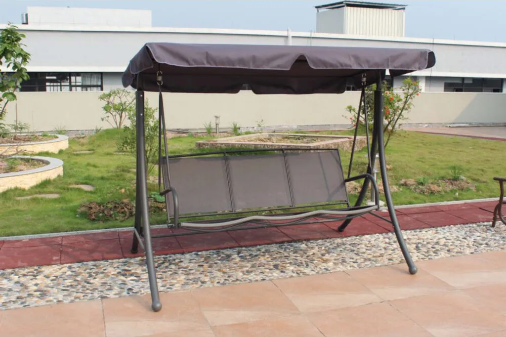 Garden Pleasure Hollywoodschaukel 3-Sitzer Silber/taupe Garten Schaukel Möbel 2 Garden Pleasure Hollywoodschaukel 3-Sitzer Silber/taupe Garten Schaukel Möbel – Bild 2