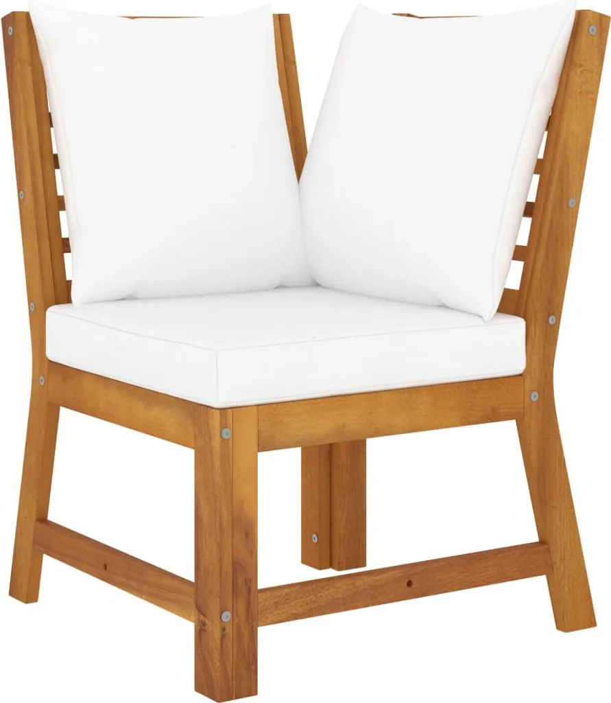 VidaXL 3-tlg. Garten-Lounge-Set Mit Creme Kissen Akazie Massivholz 3 VidaXL 3-tlg. Garten-Lounge-Set Mit Creme Kissen Akazie Massivholz – Bild 3