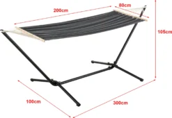 Hängematte Mit Gestell Hängeschaukel 200 X 100 Cm Indoor Outdoor Baumwolle Bis 120 Kg Dunkelgrau -Angebote Moos Traum Store d7afb5ae93c210f83c52d62df3cb74fc