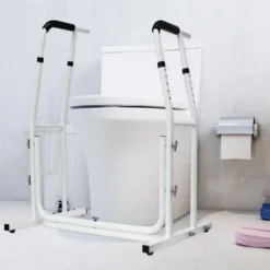 XMTECH Mobile WC-Aufstehhilf Toiletten Höhenverstellbar Inkl. Ablagekorb Stützgestell Haltegriff Für Bad, Belastbar Bis 200kg -Angebote Moos Traum Store d8362657d94434703c54ee3eff681e2f