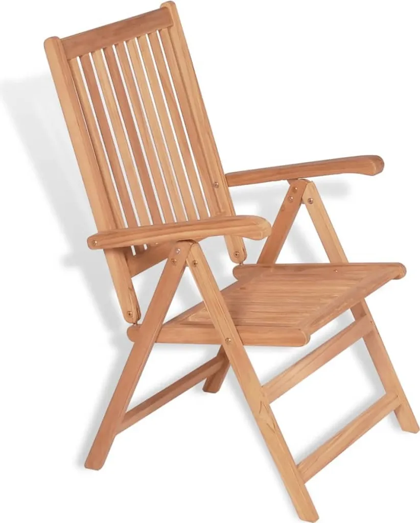 VidaXL Verstellbare Gartenstühle 2 Stk. Massivholz Teak 2 VidaXL Verstellbare Gartenstühle 2 Stk. Massivholz Teak – Bild 2