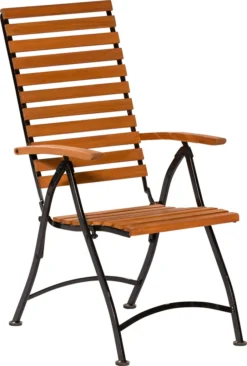 Merxx Klappsessel "Schlossgarten" - Flachstahl Mit Eukalyptusholzbelattung