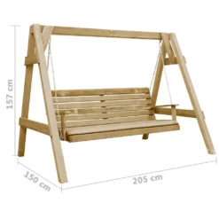VidaXL Garten-Schaukelbank Imprägniertes Kiefernholz 205×150×157 Cm -Angebote Moos Traum Store d95d7ccc8d96efe534aad22bec584098