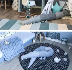 Babybett Umrandungen Kinderbett Stoßstange Bettumrandung Stoßfänger, Krokodil Stil Weben Bettumrandung Kantenschutz Kopfschutz Dekoration -Angebote Moos Traum Store da2141711abd9a7c034bc47b55816e2e