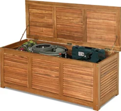 COSTWAY Gartenbox Aus Akazienholz 160kg Belastbar, Aufbewahrungsbox, Gartenbank, Kissenbox, Auflagenbox, Für Garten Und Hinterhof, 120x45x45cm -Angebote Moos Traum Store da51e93ef1f85250b07b70f048cec9be