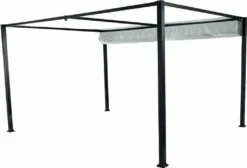 Pavillon Sky, 300x400cm, Gestell Aus Aluminium/Stahl, Pulverbschichtet In Anthrazit, Dach Aus Polyester 200g In Grau, Zerlegt Im Karton Verpackt -Angebote Moos Traum Store da5d7874a5b14de934347b2b9c9811b2