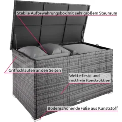 Tectake Auflagenbox Mit Aluminiumgestell Oslo, 145x82,5x79,5cm - Grau -Angebote Moos Traum Store daf9a10e099bbabf24f67bbb189ad4a9