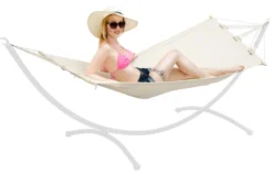 Outdoor Stabhängematte 190x80cm Garten Hängematte Mit Stange Bis 100kg Beige -Angebote Moos Traum Store dba67b17c0892c627966ebd810f078aa