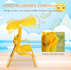Outsunny Kinder Hollywoodschaukel 2-Sitzer Kinderschaukel Mit Verstellbarem Sonnendach Gartenschaukel Für 3-6 Jahre Kinder Metall Gelb 110 X 74 X 113 Cm 12 Outsunny Kinder Hollywoodschaukel 2-Sitzer Kinderschaukel Mit Verstellbarem Sonnendach Gartenschaukel Für 3-6 Jahre Kinder Metall Gelb 110 X 74 X 113 Cm -Angebote Moos Traum Store dc25b13ee15ee7dbfde3674742e07cc4