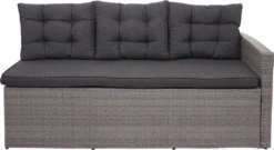 Poly-Rattan-Garnitur MCW-A29, Gartengarnitur Sitzgruppe Lounge-Esstisch-Set Sofa Grau, Kissen Grau + Bank -Angebote Moos Traum Store dcdc962476241605056535fa12814d6a
