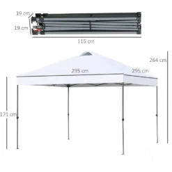 Outsunny Garten-Pavillon Faltpavillon Pop-up Festzelt Gartenzelt Inkl. Heringe Abspannseile Oxford Weiß 3 X 3 X 2,55 M 9 Outsunny Garten-Pavillon Faltpavillon Pop-up Festzelt Gartenzelt Inkl. Heringe Abspannseile Oxford Weiß 3 X 3 X 2,55 M -Angebote Moos Traum Store dd4f28a6573779735520b5d117054211