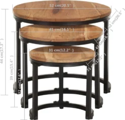 VidaXL Beistelltische 3 Stk. Massivholz Akazie -Angebote Moos Traum Store dfa2bfaf5f84e165406ee66abdbf60d3