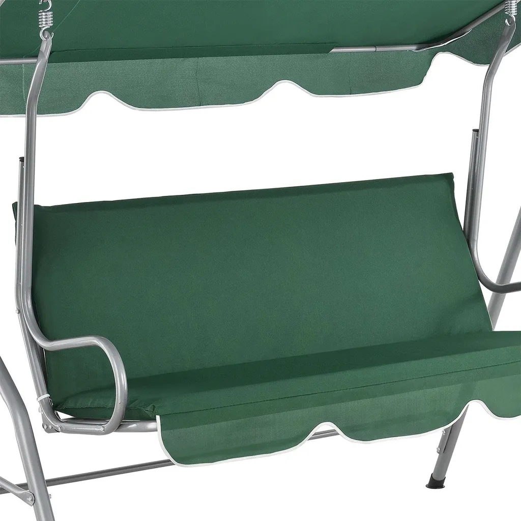 Juskys Hollywoodschaukel 3-Sitzer Mit Dach & Sitzauflage – Gartenschaukel 200 Kg Belastbar – Schaukelbank Für Garten & Terrasse - Grün 9 Juskys Hollywoodschaukel 3-Sitzer Mit Dach & Sitzauflage – Gartenschaukel 200 Kg Belastbar – Schaukelbank Für Garten & Terrasse - Grün – Bild 9