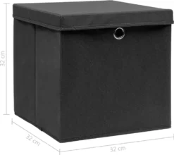 VidaXL Aufbewahrungsboxen Mit Deckel 10 Stk. Schwarz 32×32×32 Cm Stoff 11 VidaXL Aufbewahrungsboxen Mit Deckel 10 Stk. Schwarz 32×32×32 Cm Stoff -Angebote Moos Traum Store e042d68ac46377733daf36953e952190