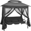 VidaXL Gartenschaukel Mit Bettfunktion Und Dach 220×160×240 Cm Stahl