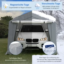 COSTWAY Garagenzelt Carport, Maße: 490 X 290 X 245 Cm, Zeltgarage Mit Türen, Weidezelt Lagerzelt Garage Unterstand, Autounterstand Für SUV, Boot, Fracht, Outdoor-Events -Angebote Moos Traum Store e33cd3c58e7d0bc83d65389001b8719f