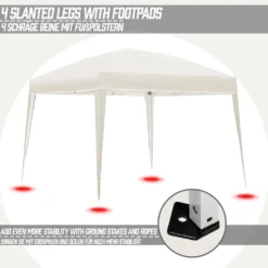 Jago® Pavillon - 3x3m, Wasserdicht, UV-Schutz, Klappbar, Höhenverstellbar, Mit Tasche, Garten, Anthrazit/Beige/Braun - Gartenpavillon, Gartenzelt (Beige) -Angebote Moos Traum Store e4b9b6bb9d716d5895b2f63615fc2e04