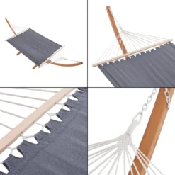 Hängematte Langadia Mit Gestell 200 X 150 Cm Hängeschaukel Max. 120 Kg Outdoor Hängesitz Hängeliege Gestell Aus Massivholz Dunkelgrau 13 Hängematte Langadia Mit Gestell 200 X 150 Cm Hängeschaukel Max. 120 Kg Outdoor Hängesitz Hängeliege Gestell Aus Massivholz Dunkelgrau -Angebote Moos Traum Store e4e0cecca606c8dd14792698f5213cdb