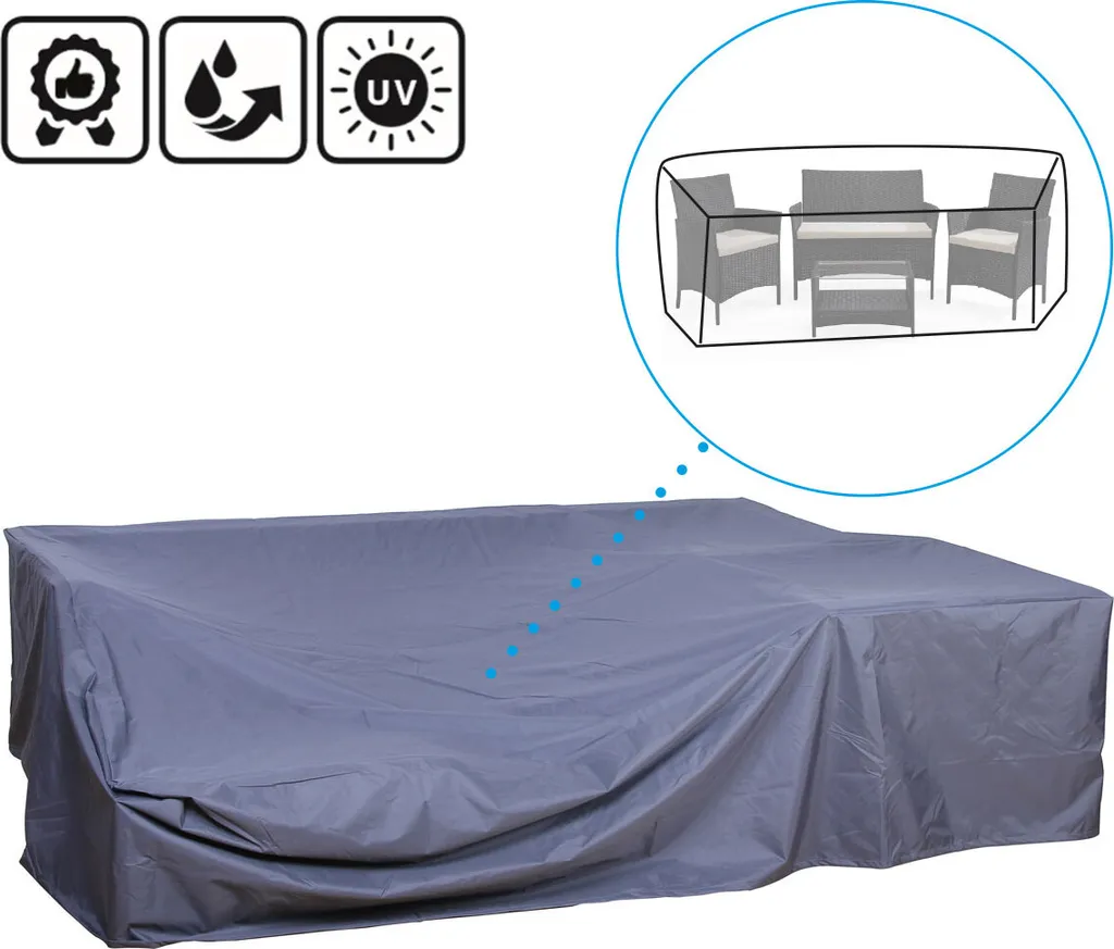 SVITA Brooklyn Polyrattan Sitzgruppe Lounge Gartenmöbel Set Grau Abdeckplane 9 SVITA Brooklyn Polyrattan Sitzgruppe Lounge Gartenmöbel Set Grau Abdeckplane – Bild 9