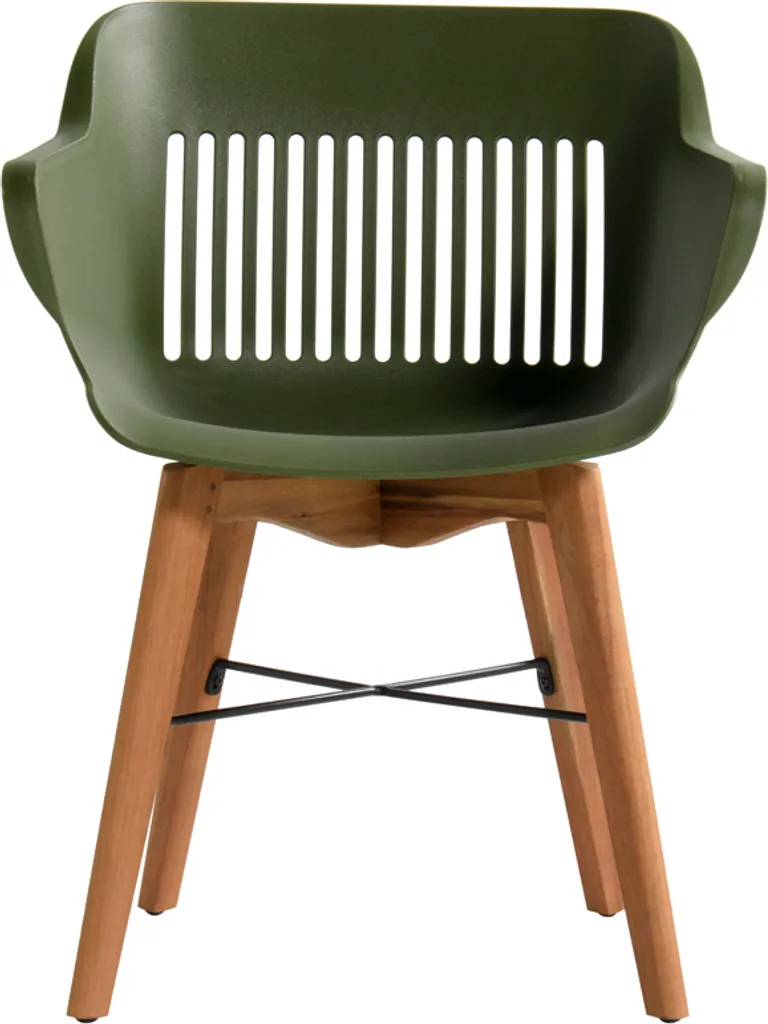 Hartman Outdoor 2er Set Gartenstühle Jill Wood Natur/Dunkelgrün 2 Hartman Outdoor 2er Set Gartenstühle Jill Wood Natur/Dunkelgrün – Bild 2