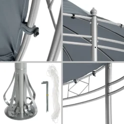 Tectake Gartenpavillon Siana Ø 3.5m - Anthrazit -Angebote Moos Traum Store e82c9c2c65707161ce8822cec16ec4a1