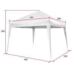 Tectake Faltbarer Garten Pavillon 3x3m - Weiß